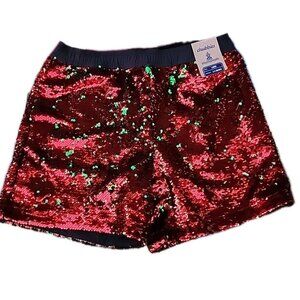 Chubbies Santa Slays Red & Green Sequins 5.5 Inseam Lined Party Shorts Sz L